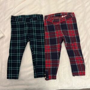 Janie and Jack Set of Holiday Plaid Pants 18-24 Months